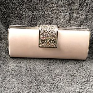 Blush Clutch with floral metallic detail